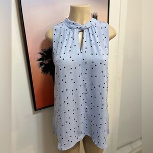 LOFT Polkadot Mock Neck Blouse